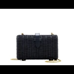 J.Crew black rattan crossbody bag